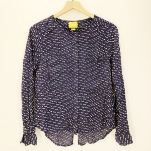 anthropologie maeve clara bird blouse size 10